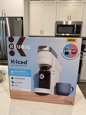 Keurig K‑Iced Single Serve Coffee Maker - White and Gray